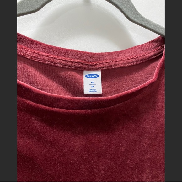 Drop shoulder balloon sleeve velvet top - Picture 2 of 3